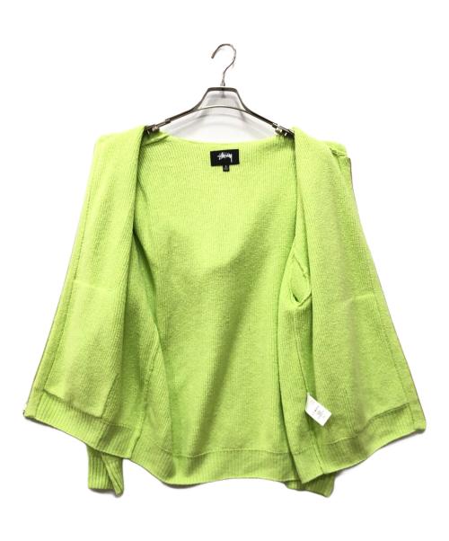 stussy（ステューシー）stussy (ステューシー) HOODED ZIP SWEATER 黄緑 サイズ:Sの古着・服飾アイテム