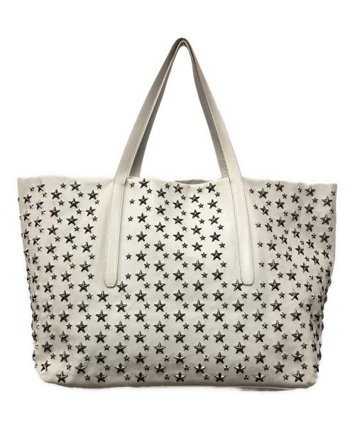 JIMMY CHOO（ジミーチュウ）JIMMY CHOO (ジミーチュウ) スタースタッズレザートートバッグ ベージュ サイズ:下記参照の古着・服飾アイテム