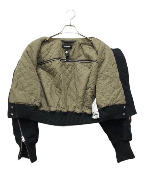 DIESEL（ディーゼル）DIESEL (ディーゼル) short flight jacket back ZIP ブラック サイズ:Sの古着・服飾アイテム