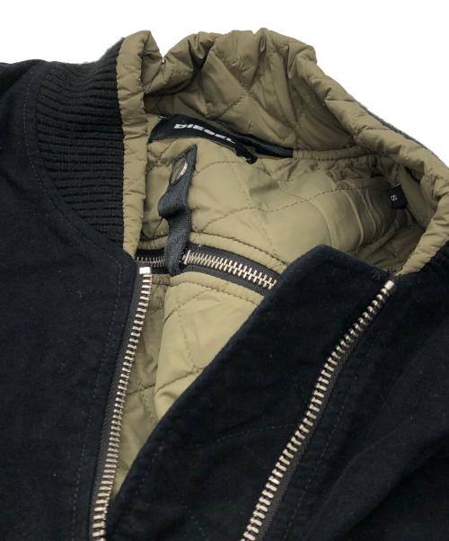 DIESEL（ディーゼル）DIESEL (ディーゼル) short flight jacket back ZIP ブラック サイズ:Sの古着・服飾アイテム