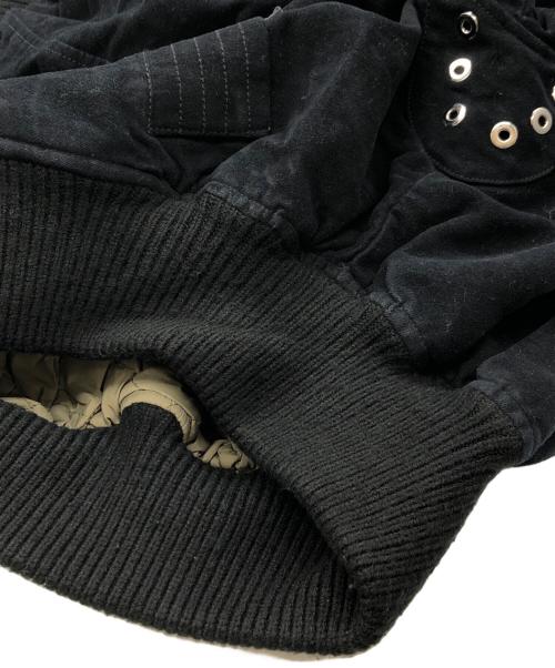 DIESEL（ディーゼル）DIESEL (ディーゼル) short flight jacket back ZIP ブラック サイズ:Sの古着・服飾アイテム