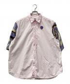 RAF SIMONSラフシモンズ）の古着「Boxy shirt with short printed sleeve」｜ピンク