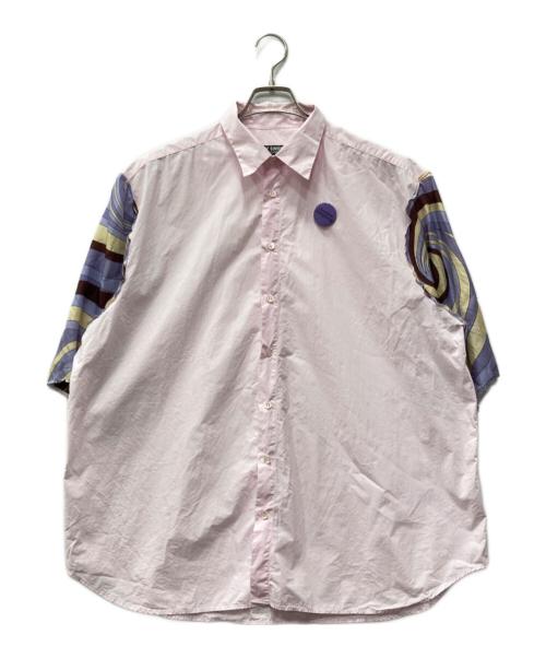 RAF SIMONS（ラフシモンズ）RAF SIMONS (ラフシモンズ) Boxy shirt with short printed sleeve ピンク サイズ:50の古着・服飾アイテム