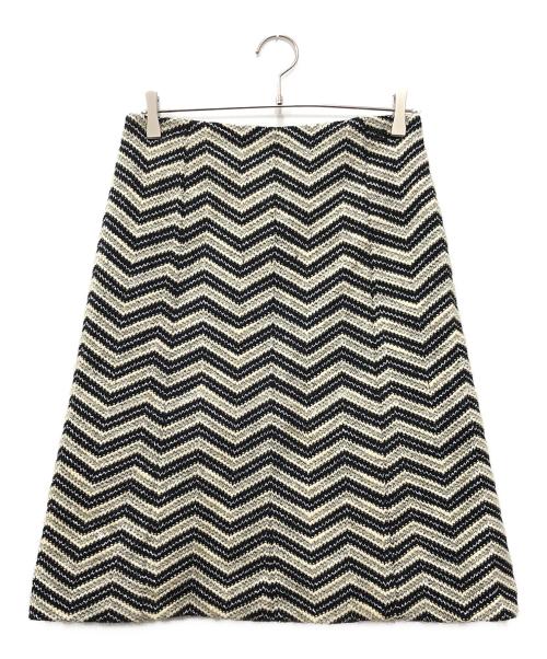 CHANEL（シャネル）CHANEL (シャネル) ツイードスカート ブラック×グレー サイズ:46の古着・服飾アイテム