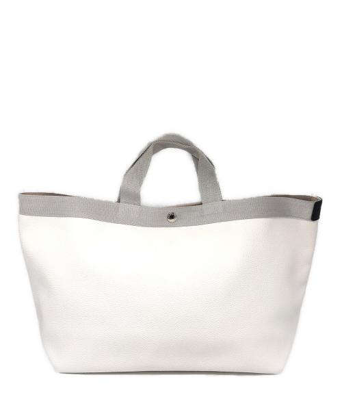 Herve Chapelier（エルベシャプリエ）Herve Chapelier (エルベシャプリエ) リュクススクエアトートL ブラン×シルバー サイズ:下記参照の古着・服飾アイテム