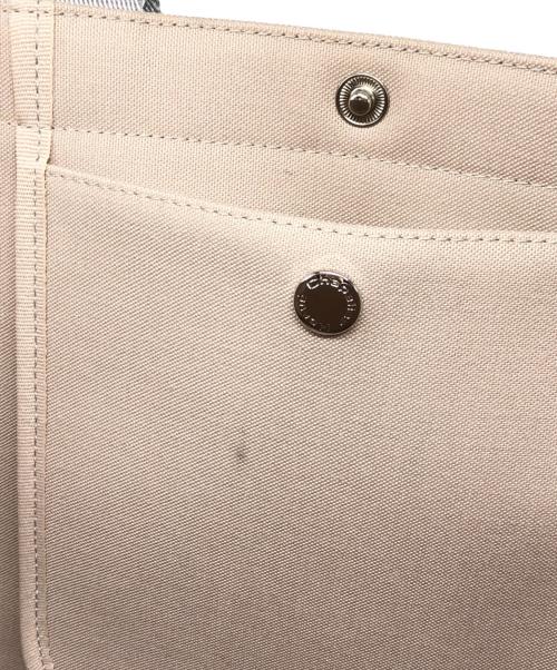 Herve Chapelier（エルベシャプリエ）Herve Chapelier (エルベシャプリエ) リュクススクエアトートL ブラン×シルバー サイズ:下記参照の古着・服飾アイテム