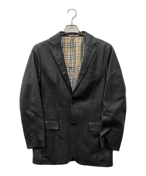 BURBERRY BLACK LABEL（バーバリーブラックレーベル）BURBERRY BLACK LABEL (バーバリーブラックレーベル) 2Bレザージャケット ブラック サイズ:Sの古着・服飾アイテム