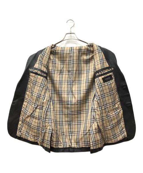 BURBERRY BLACK LABEL（バーバリーブラックレーベル）BURBERRY BLACK LABEL (バーバリーブラックレーベル) 2Bレザージャケット ブラック サイズ:Sの古着・服飾アイテム