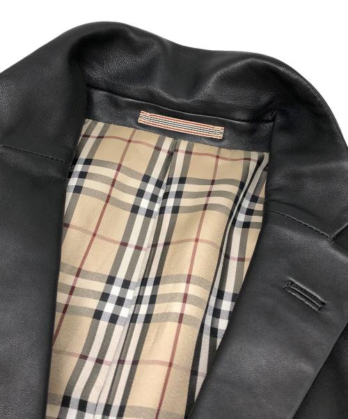 BURBERRY BLACK LABEL（バーバリーブラックレーベル）BURBERRY BLACK LABEL (バーバリーブラックレーベル) 2Bレザージャケット ブラック サイズ:Sの古着・服飾アイテム