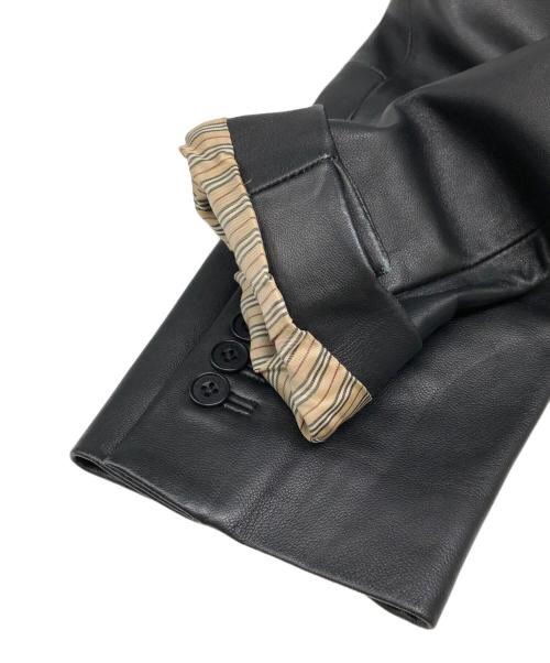 BURBERRY BLACK LABEL（バーバリーブラックレーベル）BURBERRY BLACK LABEL (バーバリーブラックレーベル) 2Bレザージャケット ブラック サイズ:Sの古着・服飾アイテム