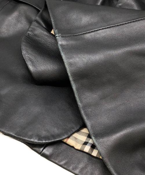 BURBERRY BLACK LABEL（バーバリーブラックレーベル）BURBERRY BLACK LABEL (バーバリーブラックレーベル) 2Bレザージャケット ブラック サイズ:Sの古着・服飾アイテム