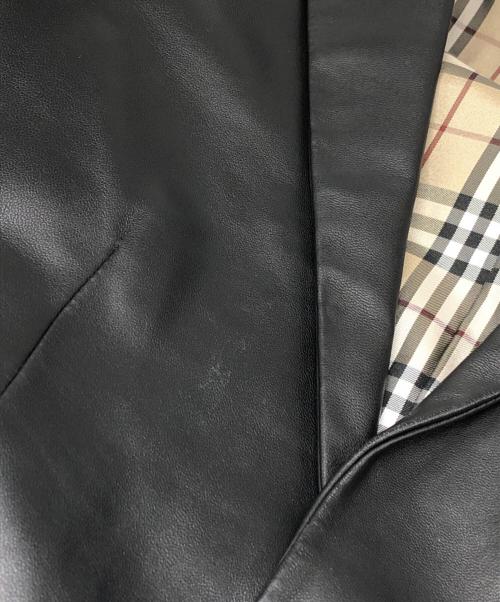 BURBERRY BLACK LABEL（バーバリーブラックレーベル）BURBERRY BLACK LABEL (バーバリーブラックレーベル) 2Bレザージャケット ブラック サイズ:Sの古着・服飾アイテム