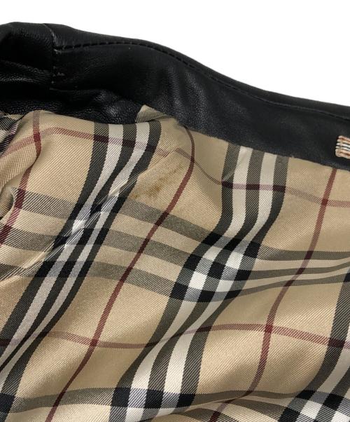 BURBERRY BLACK LABEL（バーバリーブラックレーベル）BURBERRY BLACK LABEL (バーバリーブラックレーベル) 2Bレザージャケット ブラック サイズ:Sの古着・服飾アイテム