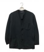 ISSEY MIYAKEイッセイミヤケ）の古着「ノーカラージャケット」｜ブラック