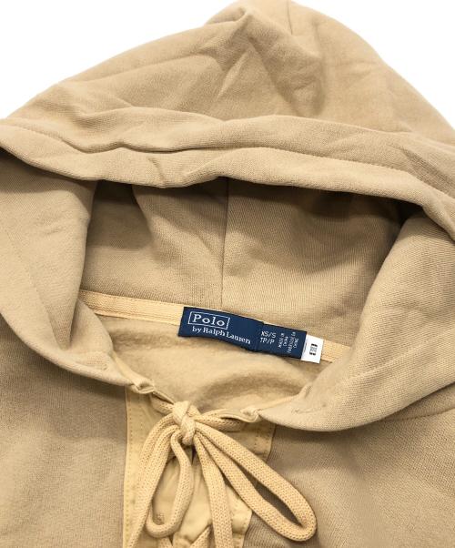 POLO RALPH LAUREN（ポロ・ラルフローレン）POLO RALPH LAUREN (ポロ・ラルフローレン) レースアッププルオーバーパーカー ベージュ サイズ:XSの古着・服飾アイテム