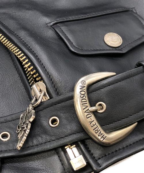 HARLEY-DAVIDSON（ハーレーダビッドソン）HARLEY-DAVIDSON (ハーレーダビッドソン) ライダースジャケット ブラック サイズ:下記参照の古着・服飾アイテム