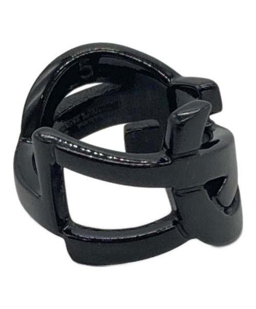 Saint Laurent Paris（サンローランパリ）Saint Laurent Paris (サンローランパリ) モノグラムリング ブラック サイズ:5号の古着・服飾アイテム