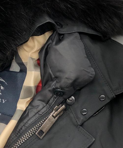 BURBERRY LONDON（バーバリーロンドン）BURBERRY LONDON (バーバリーロンドン) 裏ノバチェックファーコート ブラック サイズ:38の古着・服飾アイテム
