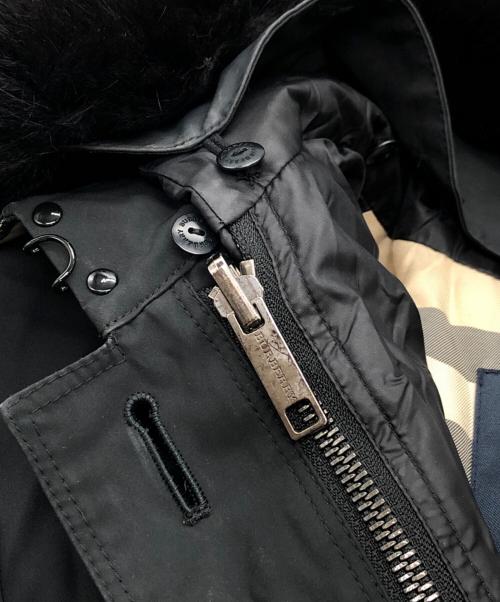 BURBERRY LONDON（バーバリーロンドン）BURBERRY LONDON (バーバリーロンドン) 裏ノバチェックファーコート ブラック サイズ:38の古着・服飾アイテム