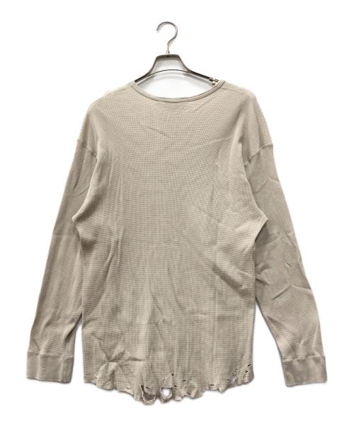 ANCELLM（アンセルム）ANCELLM (アンセルム) DAMAGE WAFFLE CREW LS T-SHIRT ベージュ サイズ:2の古着・服飾アイテム