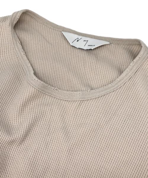 ANCELLM（アンセルム）ANCELLM (アンセルム) DAMAGE WAFFLE CREW LS T-SHIRT ベージュ サイズ:2の古着・服飾アイテム