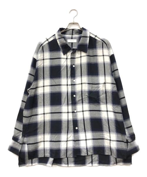 afiit（アフィット）afiit (アフィット) CHECK SHIRT ネイビー サイズ:2の古着・服飾アイテム