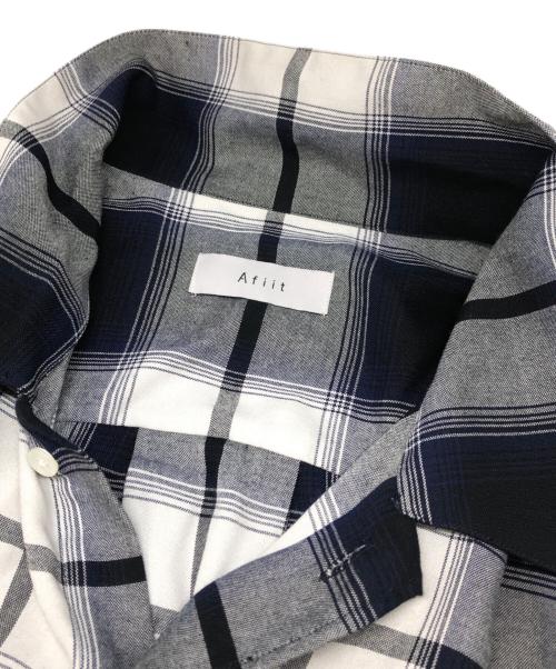 afiit（アフィット）afiit (アフィット) CHECK SHIRT ネイビー サイズ:2の古着・服飾アイテム