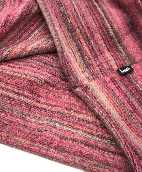 stussy（ステューシー）stussy (ステューシー) TEXTURED CONTRAST COLLAR CREW レッド サイズ:Sの古着・服飾アイテム