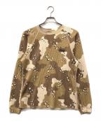 stussyステューシー）の古着「RAGLAN THERMAL LS CREW」｜ベージュ