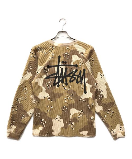 stussy（ステューシー）stussy (ステューシー) RAGLAN THERMAL LS CREW ベージュ サイズ:XSの古着・服飾アイテム