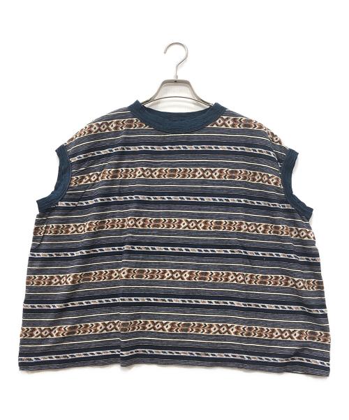 45R（フォーティファイブ・アール）45R (フォーティファイブ・アール) ジャカードボーダーのＭキャミ ネイビー サイズ:00の古着・服飾アイテム