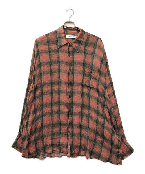 OUR LEGACY（アワーレガシー）OUR LEGACY (アワーレガシー) BORROWED SHIRT レッド サイズ:50の古着・服飾アイテム