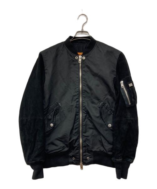 DIESEL（ディーゼル）DIESEL (ディーゼル) 切替ボンバージャケット ブラック サイズ:Sの古着・服飾アイテム