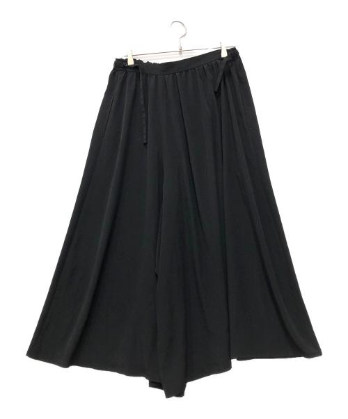YOHJI YAMAMOTO（ヨウジヤマモト）YOHJI YAMAMOTO (ヨウジヤマモト) TA/PE CREPE DE CHINE SKIRT-LIKE GATHER PANTS ブラック サイズ:1の古着・服飾アイテム