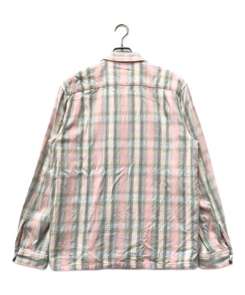 SUPREME（シュプリーム）Supreme (シュプリーム) PLAID FLANNEL ZIP UP SHIRT ピンク サイズ:Lの古着・服飾アイテム
