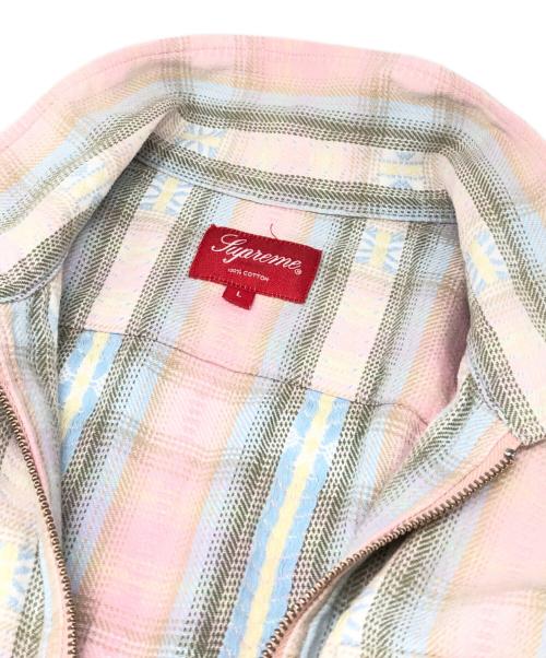 SUPREME（シュプリーム）Supreme (シュプリーム) PLAID FLANNEL ZIP UP SHIRT ピンク サイズ:Lの古着・服飾アイテム