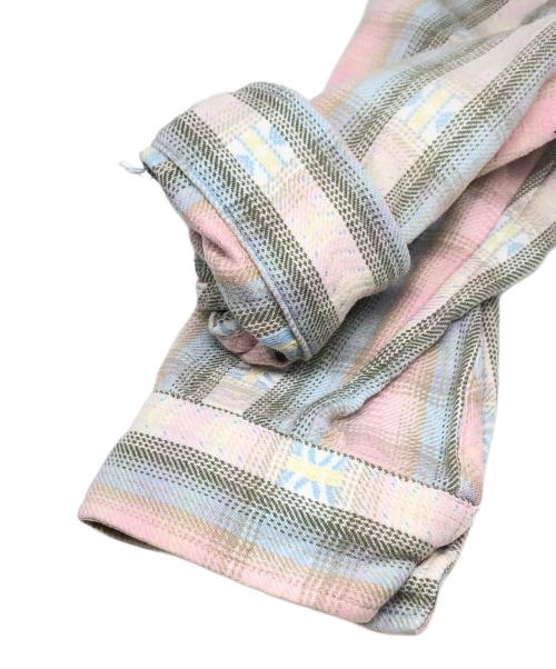 SUPREME（シュプリーム）Supreme (シュプリーム) PLAID FLANNEL ZIP UP SHIRT ピンク サイズ:Lの古着・服飾アイテム