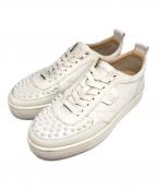 Christian Louboutinクリスチャン・ルブタン）の古着「HAPPYRUI SPIKES FLAT」｜ホワイト
