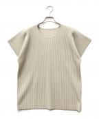 HOMME PLISSE ISSEY MIYAKEオム プリッセ イッセイ ミヤケ）の古着「半袖プリーツカットソー」｜ベージュ