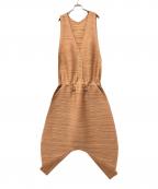 PLEATS PLEASEプリーツプリーズ）の古着「プリーツオールインワン」｜ベージュ