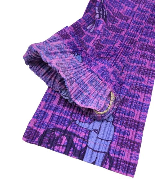 PLEATS PLEASE（プリーツプリーズ）PLEATS PLEASE (プリーツプリーズ) 総柄プリーツジャケット パープル サイズ:3の古着・服飾アイテム