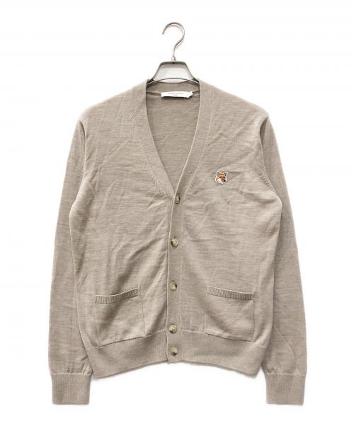 maison kitsune（メゾンキツネ）maison kitsune (メゾンキツネ) FOX HEAD PATCH CLASSIC CARDIGAN ベージュ サイズ:Mの古着・服飾アイテム