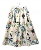 orSlowオアスロウ）の古着「ペイント加工イージースカート」｜ホワイト