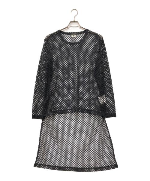 COMME des GARCONS HOMME（コムデギャルソン オム）COMME des GARCONS HOMME (コムデギャルソン オム) メッシュロングカットソー ブラック サイズ:Sの古着・服飾アイテム