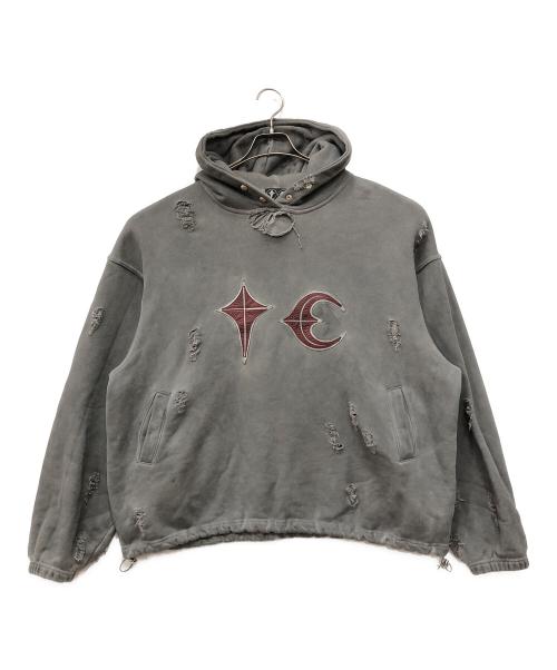 THUG CLUB（サグ クラブ）THUG CLUB (サグ クラブ) ROCK HOODED SWEATSHIRT グレー サイズ:2の古着・服飾アイテム