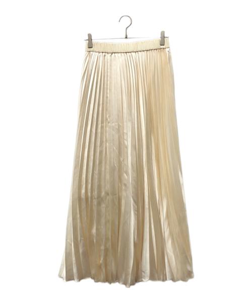 Noble（ノーブル）Noble (ノーブル) ブライトサテンアコーディオンプリーツスカート ベージュ サイズ:FREE 未使用品の古着・服飾アイテム