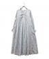 ne quittez pas（ヌキテパ）の古着「Cotton Voile Foil Flower Print Keyneck Dress」｜ブルー