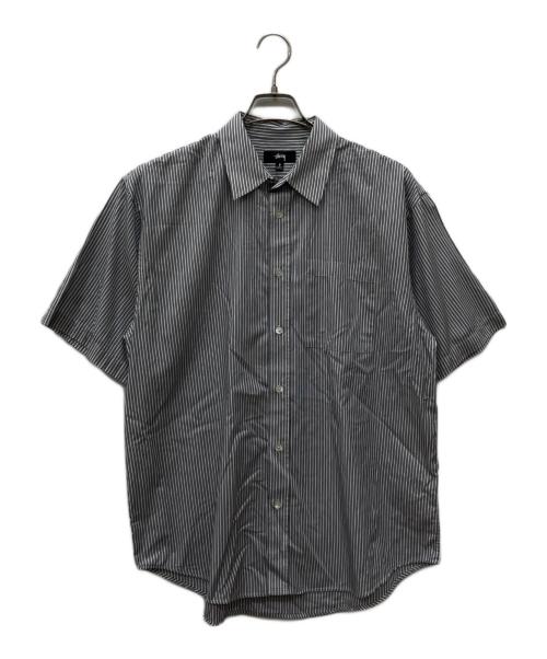 stussy（ステューシー）stussy (ステューシー) BOXY SS SHIRT 8 BALL STRIPE グレー サイズ:Sの古着・服飾アイテム