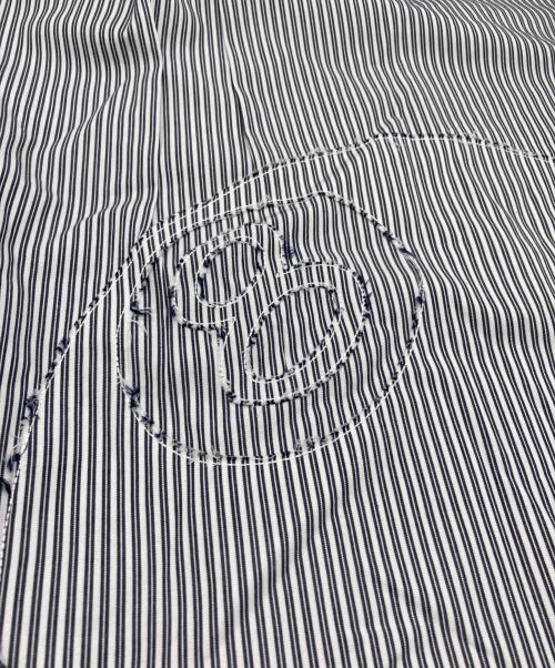 stussy（ステューシー）stussy (ステューシー) BOXY SS SHIRT 8 BALL STRIPE グレー サイズ:Sの古着・服飾アイテム