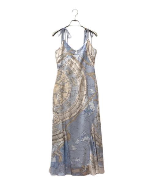 eimy istoire（エイミーイストワール）eimy istoire (エイミーイストワール) Voyage pattern リボンキャミワンピース ブルー サイズ:Sの古着・服飾アイテム